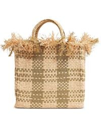 PAMELA MUNSON - Woven Raffia Check Mate Bag - Lyst