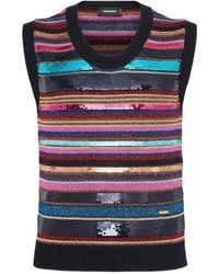 DSquared² - Top A Righe Con Paillettes - Lyst