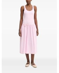 Stine Goya - Floral-Appliqué Midi Dress - Lyst