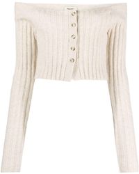 Nanushka - Ribbed-knit Cropped Cardigan - Lyst