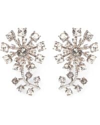 Self-Portrait - Crystal-Embellished Floral Earrings - Lyst