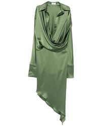 Vestiaire d'un Oiseau Libre - Asymmetric Draped Midi Dress - Lyst