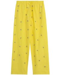 A PAPER KID - Popeline Elasticated Embellished Trousers - Lyst