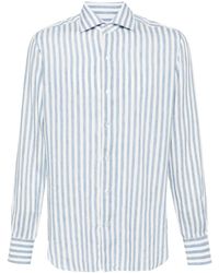 Barba Napoli - Spread-Collar Striped Shirt - Lyst