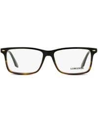 Longines - Two-Tone Rectangle-Frame Glasses - Lyst