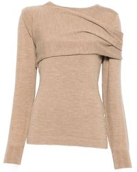 P.A.R.O.S.H. - Draped-Shoulder Sweater - Lyst