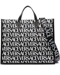 Versace Shopper mit Logo-Print - Schwarz