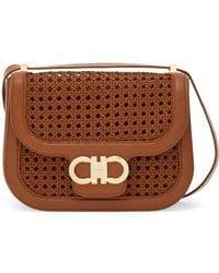 Ferragamo - Double Gancini North-South Crossbody Bag (Xs) - Lyst