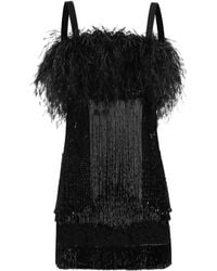 Dolce & Gabbana - Feather-Trimmed Fringe Mini Dress - Lyst