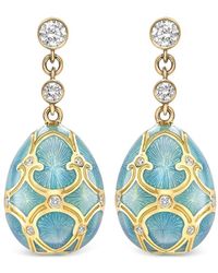 Faberge - 18kt Yellow Gold Heritage Egg Diamonds Drop Earrings - Lyst