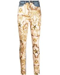 Philipp Plein - Baroque-print Skinny Jeans - Lyst