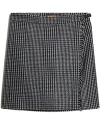 Woolrich - Check-Pattern Fringed Mini Skirt - Lyst