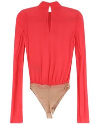 Elisabetta Franchi - Tone Hardware Pleated Bodysuit - Lyst