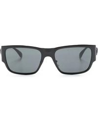 Versace - Matte-Effect Rectangle-Frame Sunglasses - Lyst