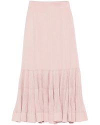 Zimmermann - Luna Midi-Plooirok Met Franje - Lyst