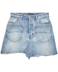 Balenciaga - Organic Cotton Denim Mini Skirt - Lyst