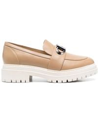MICHAEL Michael Kors - Parker Logo-Plaque Leather Loafers - Lyst