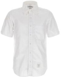 Thom Browne - Oxford Grosgrain Placket Short Sleeve Shirt - Lyst