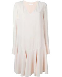 Chloé - Flared Hem Loose Midi Dress - Lyst