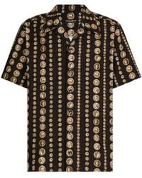 Dolce & Gabbana - Hawaiihemd Baumwolldrillich Münzen-Print - Lyst