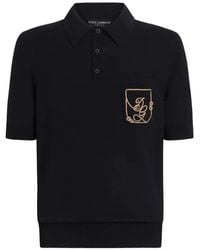 Dolce & Gabbana - Virgin Wool Polo Shirt With Logo - Lyst