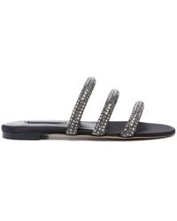 Casadei - Stratosphere Flat Leather Sandals - Lyst