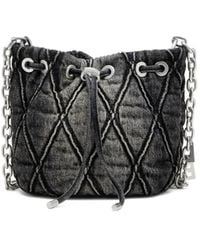 DIESEL - Small Charm-D Quilted Chain Bucket Bag - Lyst