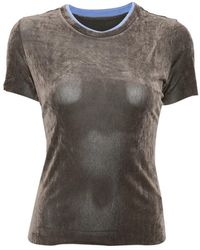JNBY - Contrast-Trim Velvet T-Shirt - Lyst