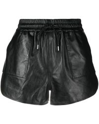 Maje - Shorts aus Leder mit Kordelzug - Lyst