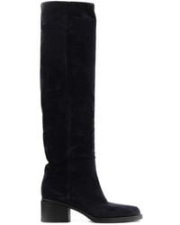 Elena Iachi - Square-Toe Suede Knee-High Boots - Lyst