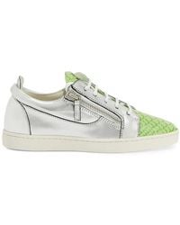 Giuseppe Zanotti - Nicki Metallic Leather Zip-Detail Sneakers - Lyst