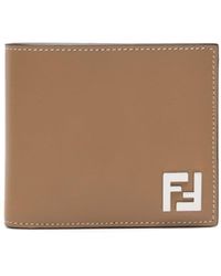 Fendi - Portefeuille en cuir à plaque logo FF - Lyst