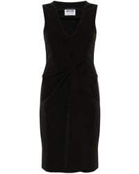 Moschino - Gerafftes Kleid Mit V-Ausschnitt - Lyst