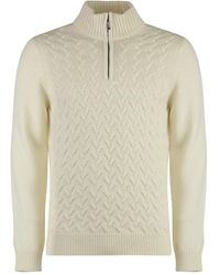 Moorer - Cable-Knit Half-Zip Sweater - Lyst