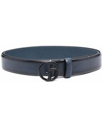 Giorgio Armani - Logo-plaque Leather Belt - Lyst