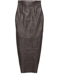 Rick Owens - パネル レザースカート - Lyst