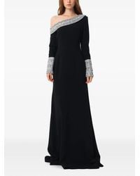 Dina Melwani - Crystal-Embellished Off-Shoulder Maxi Dress - Lyst