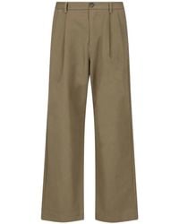 Paul Smith - Relaxed-Fit Khaki Cotton-Twill Pleated Trousers - Lyst