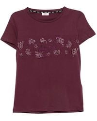 Liu Jo - T-Shirt With Rhinestones - Lyst