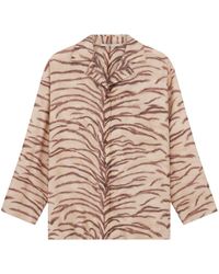 Stella McCartney - Tiger-print Silk Pajama Shirt - Lyst
