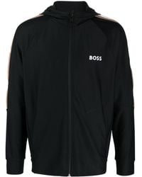 BOSS - Logo-print Hooded Jacket - Lyst