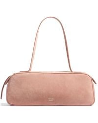 KHAITE - Suede Logo-Motif Shoulder Bag - Lyst