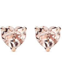 David Yurman - 18kt Rose Gold Chatelaine Heart Morganite Stud Earrings - Lyst
