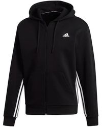 adidas - Hoodie Met Drie Strepen En Rits - Lyst