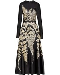 Oscar de la Renta - プリント ベルテッドミディドレス - Lyst