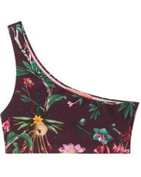 La DoubleJ - Goddess One-Shoulder Floral-Print Bikini Top - Lyst