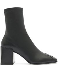 Courreges - Leather Block-heel Ankle Boots - Lyst