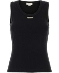 McQueen - Logo-Plaque Ribbed Tank Top - Lyst