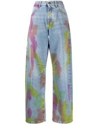 Palm Angels - Jeans a gamba ampia con fantasia tie-dye - Lyst