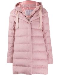 Herno Doudoune mi-longue à capuche - Rose